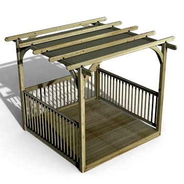 8' x 8' Forest Pergola Deck Kit with Canopy No. 3 (2.4m x 2.4m)