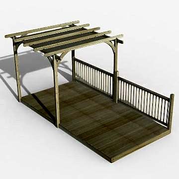 8' x 16' Forest Pergola Deck Kit with Canopy No. 2 (2.4m x 4.8m)