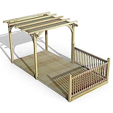 8' x 16' Forest Pergola Deck Kit with Canopy No. 3 (2.4m x 4.8m)
