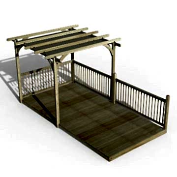 8' x 16' Forest Pergola Deck Kit with Canopy No. 6 (2.4m x 4.8m)