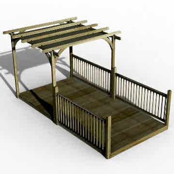 8' x 16' Forest Pergola Deck Kit with Canopy No. 8 (2.4m x 4.8m)