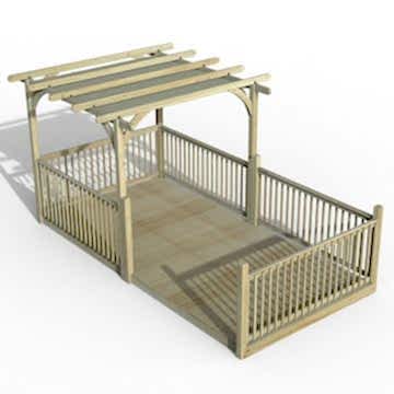 8' x 16' Forest Pergola Deck Kit with Canopy No. 12 (2.4m x 4.8m)
