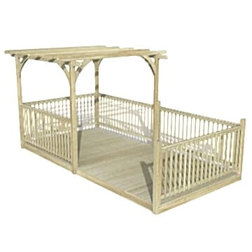 8' x 16' Forest Pergola Deck Kit No. 12 (2.4m x 4.8m)