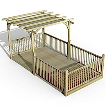 8' x 16' Forest Pergola Deck Kit with Canopy No. 13 (2.4m x 4.8m)