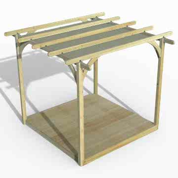 8' x 8' Forest Pergola Deck Kit with Canopy No. 1 (2.4m x 2.4m)