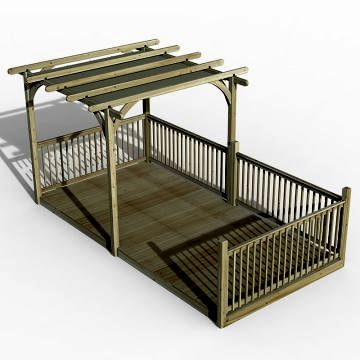 16' x 8' Forest Large Pergola Deck Kit with Canopy (4.88m x 2.44m)