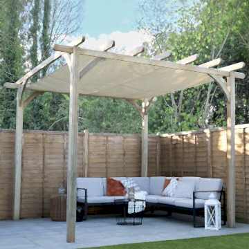 Forest Large Ultima Wooden Garden Pergola with Canopy 12' x 12'