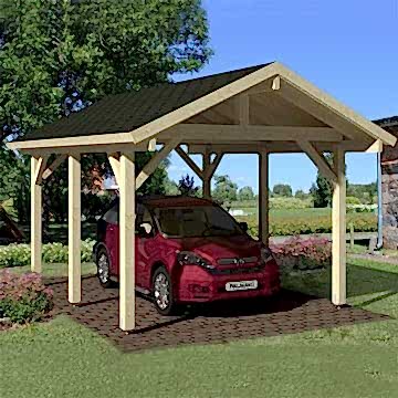 12' x 17' Palmako Robert Wooden Carport (3.5m x 5.1m) 