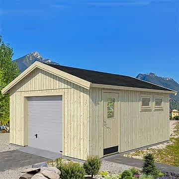 Palmako Andre 4.5m x 5.5m Wooden Garage - Up and Over Door 