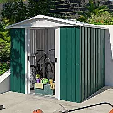 6'8 x 7'2 Yardmaster Green Metal Shed (2.02m x 2.17m)