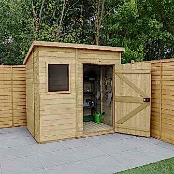 7' x 5' Forest Timberdale Tongue & Groove Pressure Treated Pent Shed (2.24m x 1.7m)