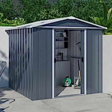 6'x7' (1.8x2.1m) Yardmaster Castleton Anthracite Metal Shed