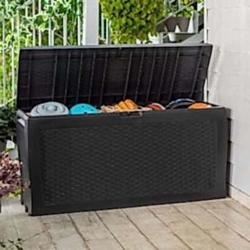 3'10 x 1'6 Keter Samoa Plastic Garden Storage Box - Anthracite (1.17m x 0.45m)