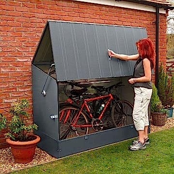6'4 x 2'9 Trimetals Ramped Metal Bike Shed - Anthracite (1.95m x 0.88m)