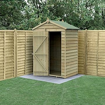 5' x 3' Forest 4Life 25yr Guarantee Overlap Pressure Treated Windowless Apex Wooden Shed (1.64m x 1m)