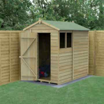 7' x 5' Forest 4Life 25yr Guarantee Overlap Pressure Treated Apex Wooden Shed (2.18m x 1.64m)