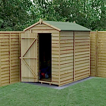 7' x 5' Forest 4Life 25yr Guarantee Overlap Pressure Treated Windowless Apex Wooden Shed (2.18m x 1.64m)
