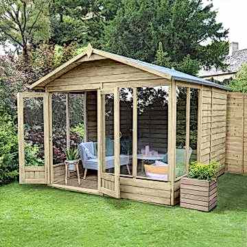 10' x 8' Forest 4Life 25yr Guarantee Double Door Apex Summer House (3.01m x 2.61m)