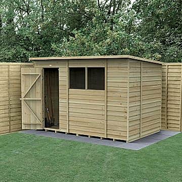 10' x 6' Forest 4Life 25yr Guarantee Overlap Pressure Treated Pent Wooden Shed (3.11m x 2.05m)