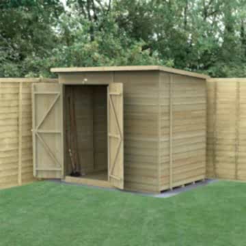 7' x 5' Forest 4Life 25yr Guarantee Overlap Pressure Treated Windowless Double Door Pent Wooden Shed (2.26m x 1.69m)