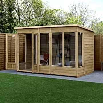 10' x 6' Forest 4Life 25yr Guarantee Double Door Pent Summer House (3.11m x 2.05m)