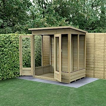 6' x 4' Forest 4Life 25yr Guarantee Double Door Pent Summer House (1.98m x 1.4m)