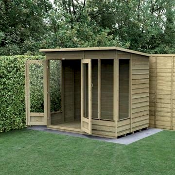 7' x 5' Forest 4Life 25yr Guarantee Double Door Pent Summer House (2.26m x 1.7m)