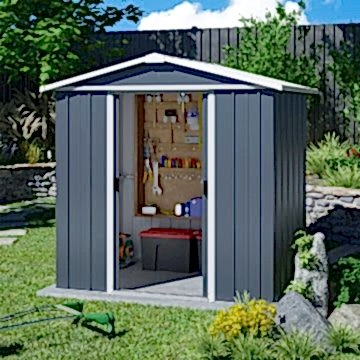 6' x 4' Yardmaster Castleton Anthracite Metal Shed (1.86m x 1.25m)