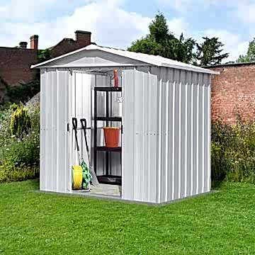 8' x 6' Yardmaster Silver Metal Shed 68ZGEY