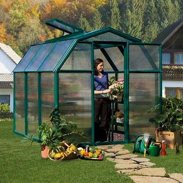 Rion EcoGrow 6x6 Green Greenhouse with Resin Frame 