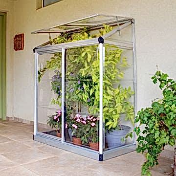 4x2 Palram Lean To Silver Mini Greenhouse 