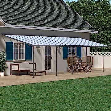 10'x28' (3x8.51m) Palram Sierra Grey Patio Cover