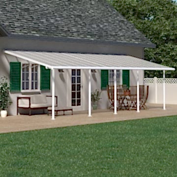 10'x28' (3x8.51m) Palram Sierra White Patio Cover 