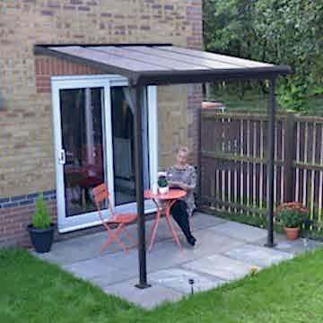 7' x 7' Palram Canopia Sierra Grey Clear Patio Cover