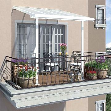 7' x 7' Palram Canopia Sierra White Clear Patio Cover