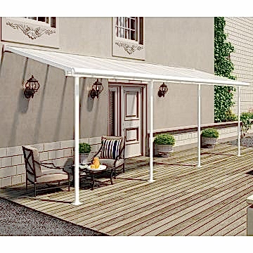 7' x 22' Palram Canopia Sierra White Clear Patio Cover