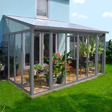 10'x14' (3x4.25m) Palram SanRemo Grey Lean-To Conservatory 