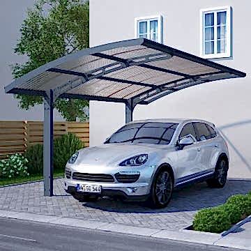 16'x10' (4.8x3m) Palram Arizona Wave 5000 Grey Metal Carport 