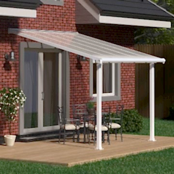 10'x10' (3x3m) Palram Olympia White Patio Cover With Clear Panels 