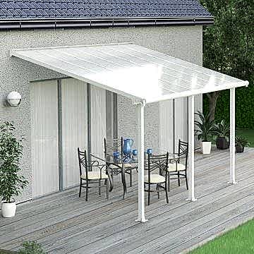 10'x14' (3x4.25m) Palram Olympia White Patio Cover With Clear Panels 
