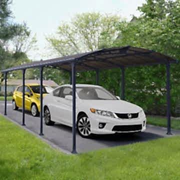 12' x 28' Palram Arcadia 8500 Grey Metal Carport