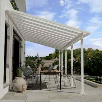 10' x 28' Palram Canopia Olympia White Patio Cover with Clear Panels