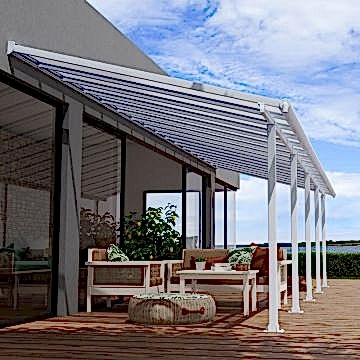 10' x 32' Palram Canopia Olympia White Patio Cover with Clear Panels