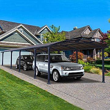 12' x 35' Palram Arcadia 10600 Grey Metal Carport