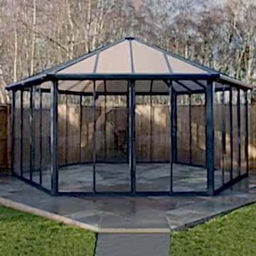 20'x17' (6x5.1m) Palram Garda Enclosed Grey Gazebo