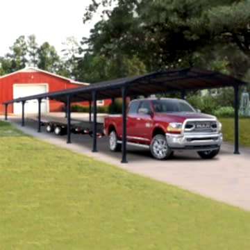 12' x 42' Palram Arcadia 12700 Grey Metal Carport