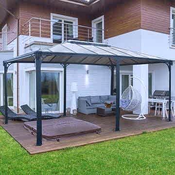 16'x12' (4.8x3.6m) Palram Martinique 5000 Grey Garden Gazebo 