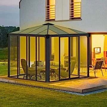 10'x10' (3x3m) Palram Ledro 3000 Enclosed Grey Gazebo