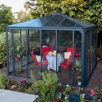 12'x12' (3.6x3.6m) Palram Ledro 3600 Enclosed Grey Gazebo 