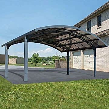 16' x 19' Palram Canopia Arizona Breeze Grey Metal Double Carport